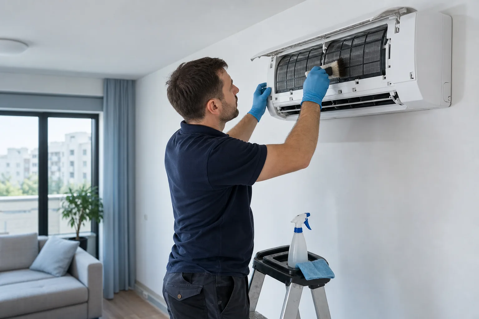 Aparat verificat langa masa din living