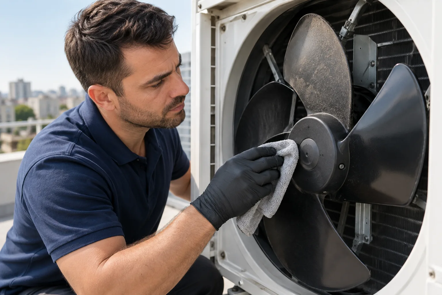 Verificarea ventilatorului unitatii exterioare