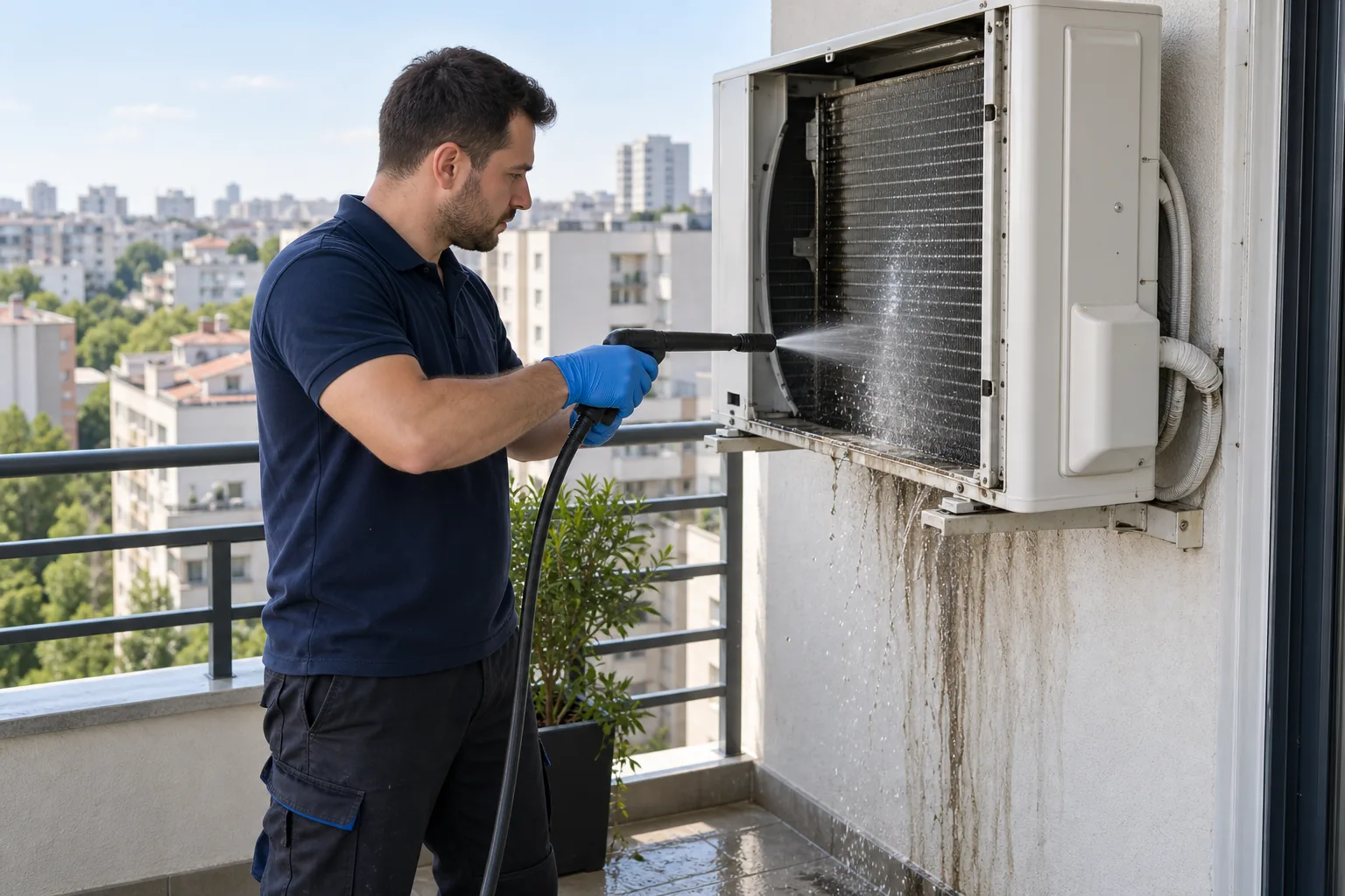 Unitate exterioara deschisa pe balcon
