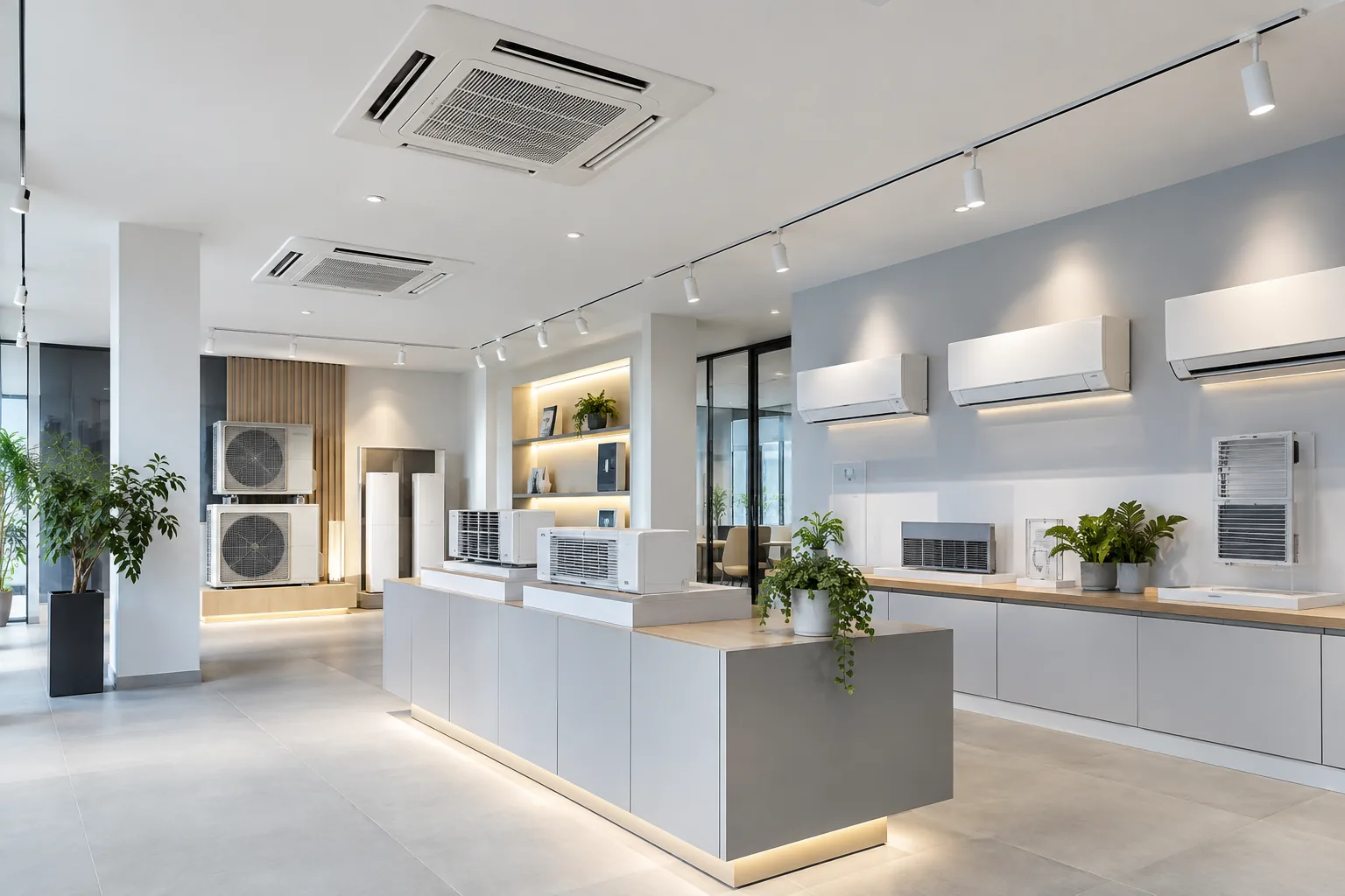 Spatiu comercial cu rafturi si climatizare