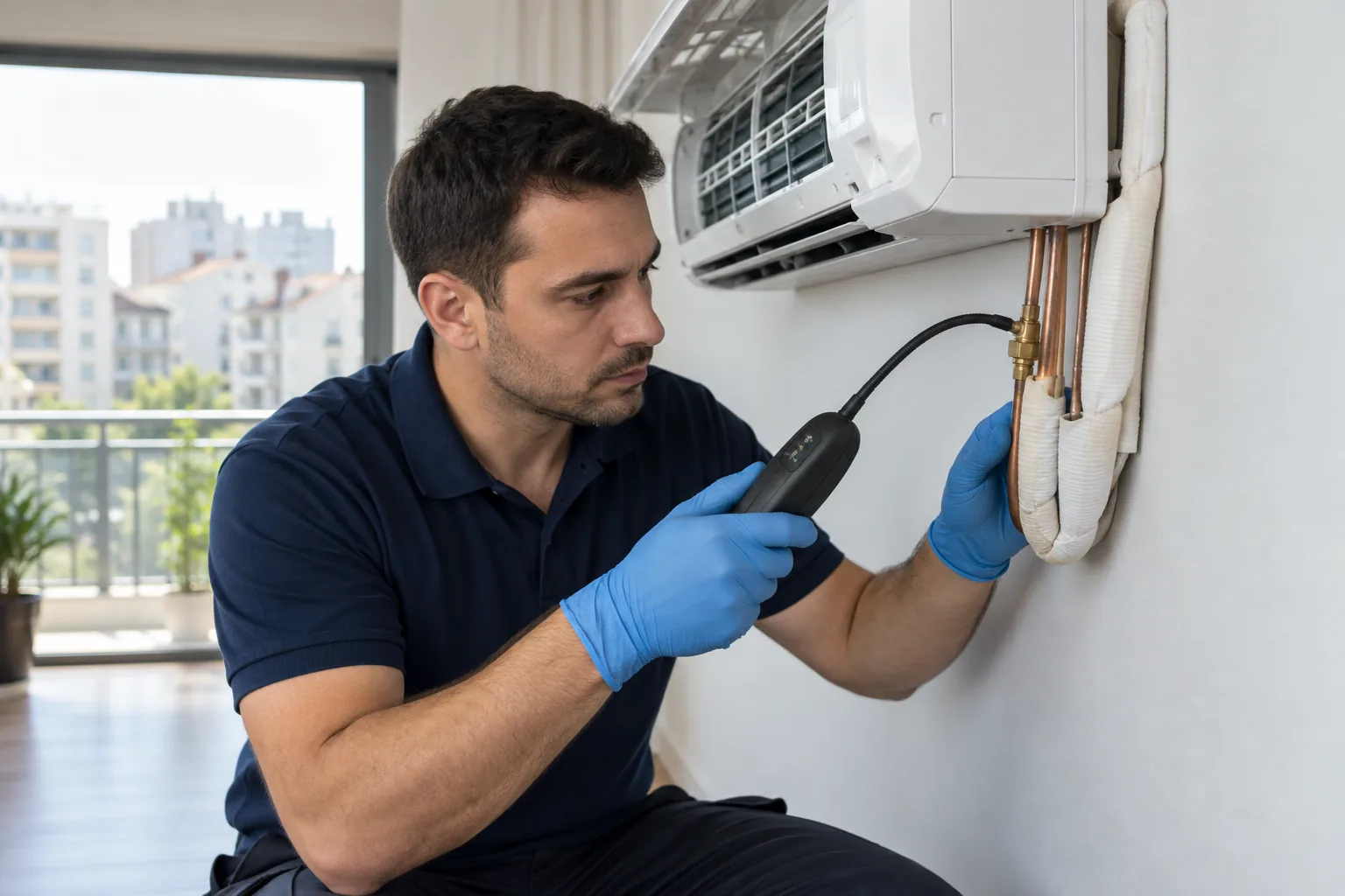 Verificarea conductelor sub unitatea interioara